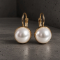 Preview: Perlen Ohrringe 14K vergoldeter Edelstahl, Minimalistischer Goldschmuck, Elegante Hängeohrringe, Brautschmuck, Hochzeit, Geschenk für Sie
